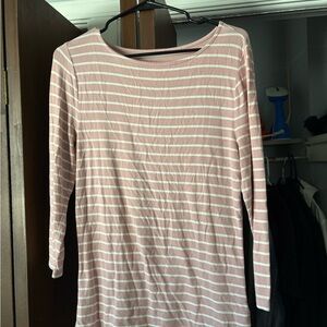 a new day Pink Striped Long Sleeve Top